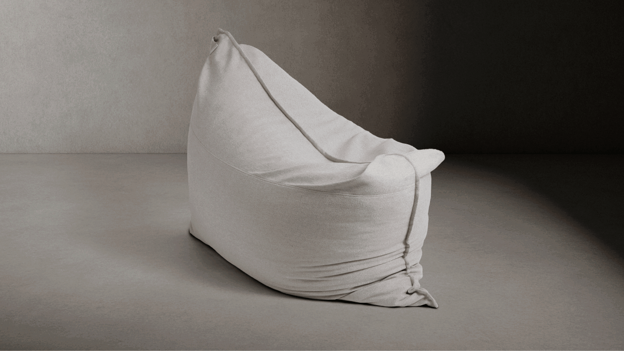 Pillow puff Chenille color Salt